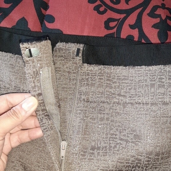 Ann Taylor Loft Brown Tones Skirt Front Zipper Size 8 - Picture 6 of 14